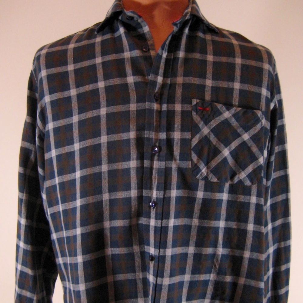 Very Cool Hipster RUFUS Plaid Shirt * LARGE